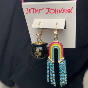 New Betsey Johnson Rainbow and Pot o’ Gold earrings
